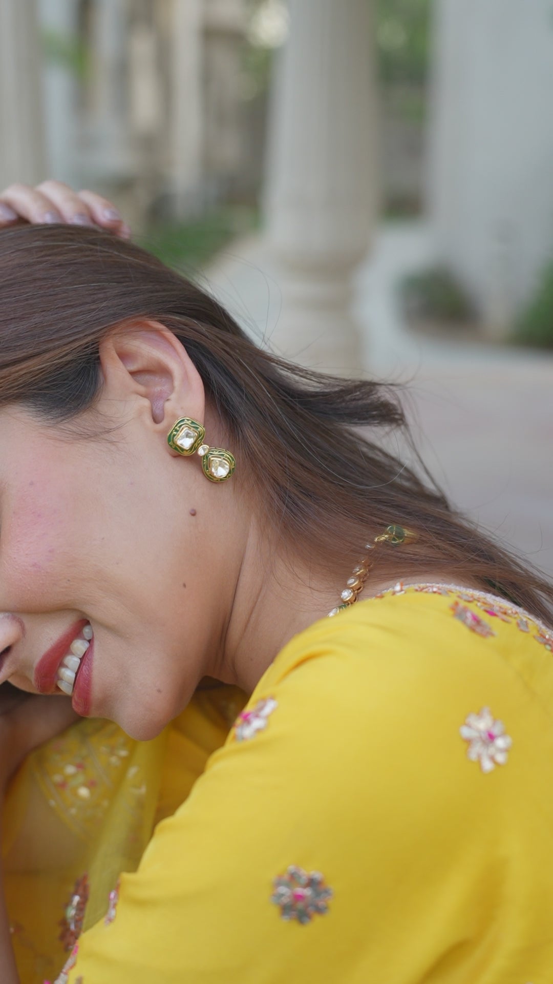 925 Silver polki necklace